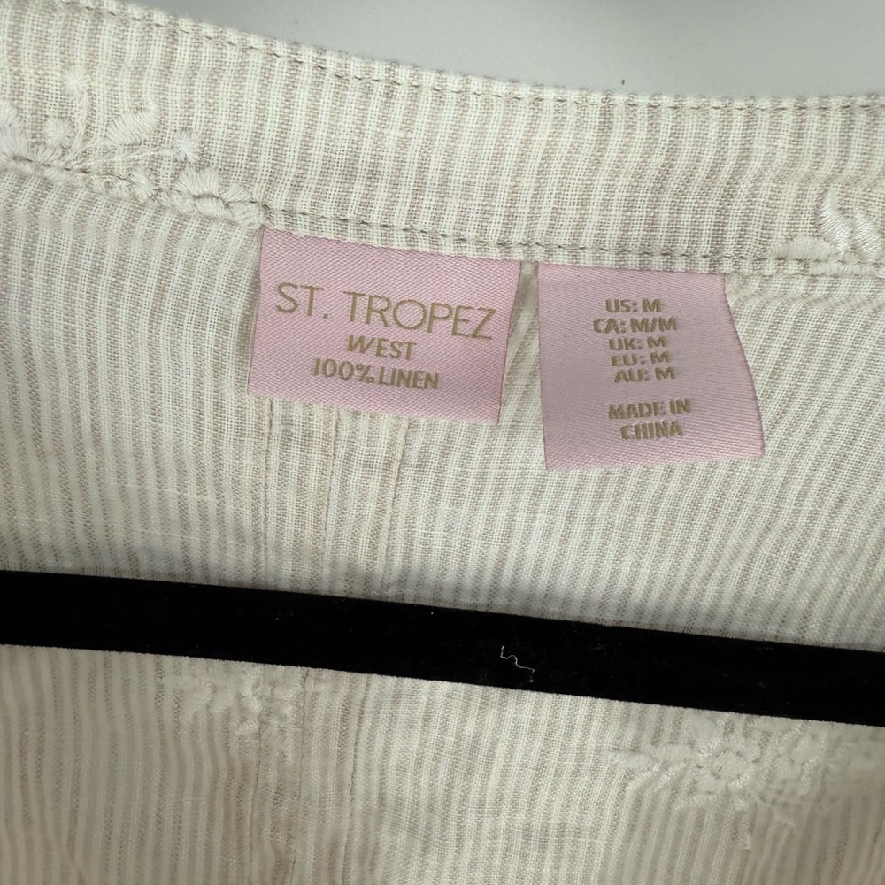St. Tropez Beige Floral Embroidered Tunic - Picture 2 of 4